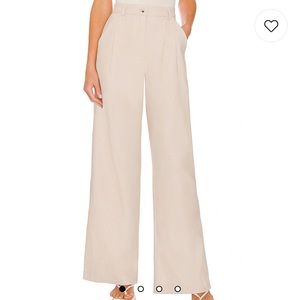 High rise tweed pleated cream/off white pants. WeWoreWhat. Size 2